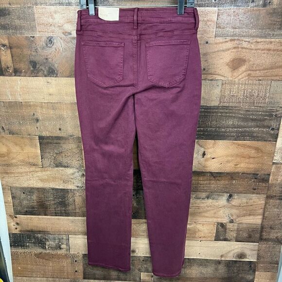 NYDJ Marilyn Straight Jeans Maroon Zip Fly Button Closure 5 Pocket Stretch 6 - Picture 15 of 16